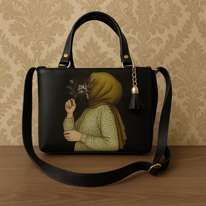 Handbags For Girls latest Printed Hijabi Girl design